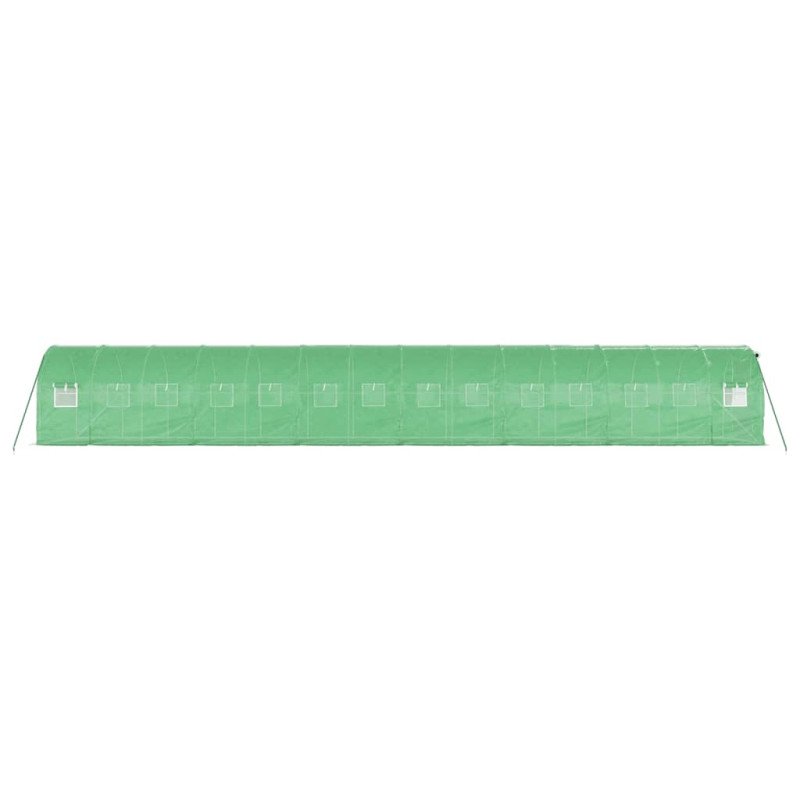 vidaXL Fóliovník s oceľovým rámom zelený 28 m² 14x2x2 m