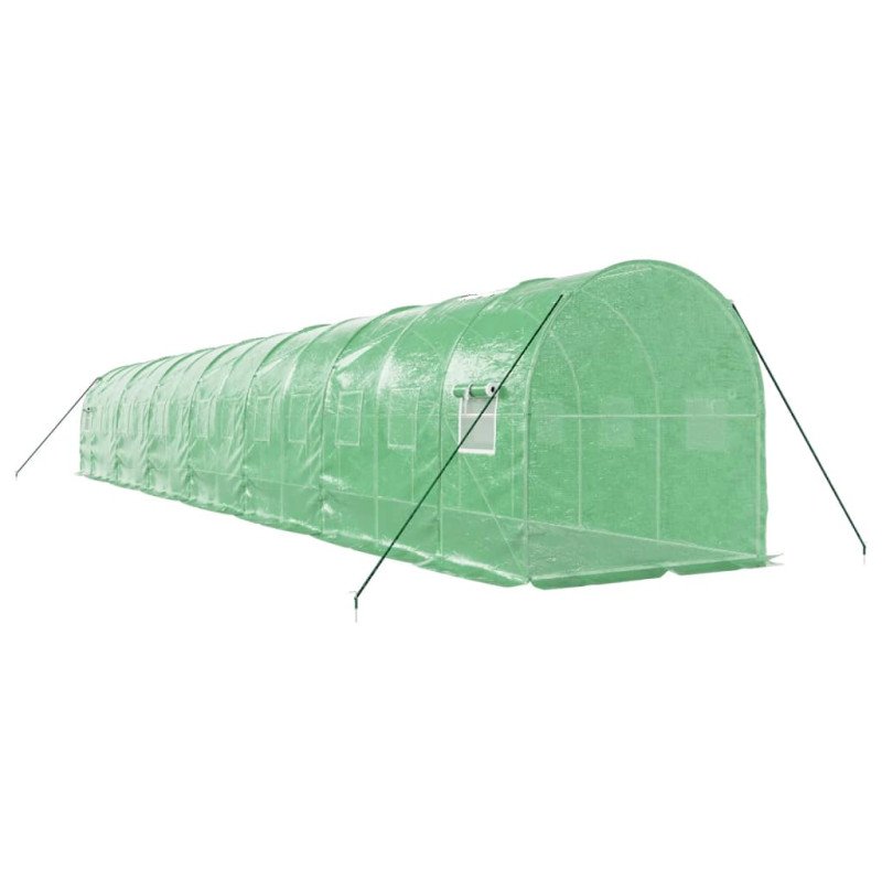 vidaXL Fóliovník s oceľovým rámom zelený 28 m² 14x2x2 m