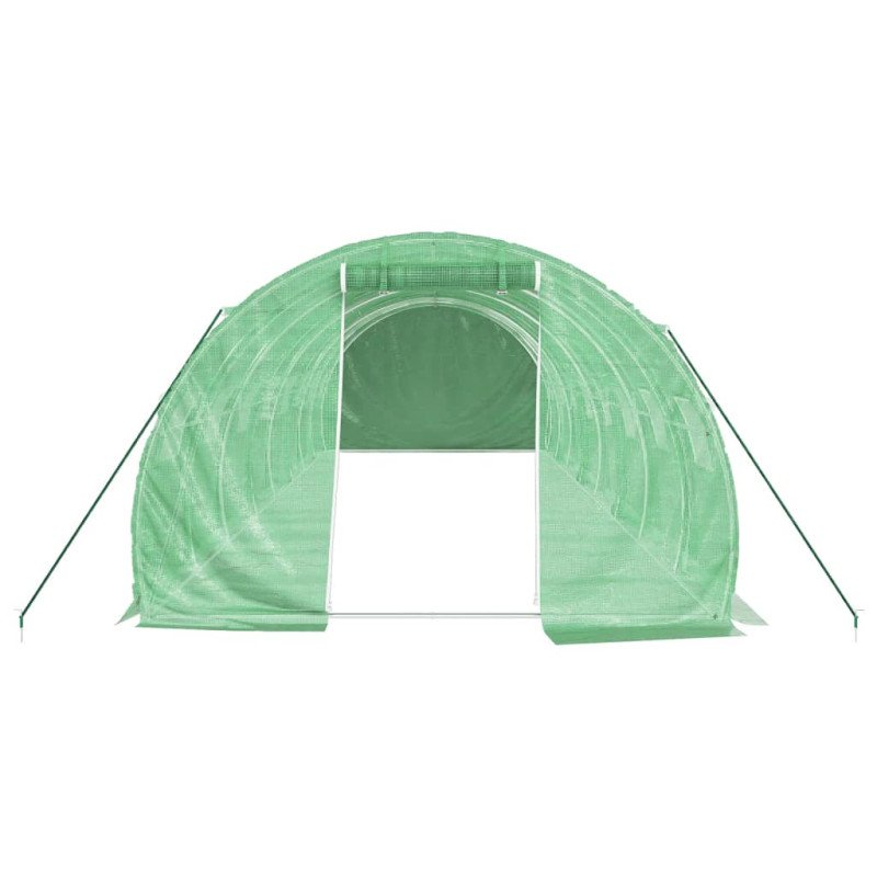 vidaXL Fóliovník s oceľovým rámom zelený 24 m² 8x3x2 m