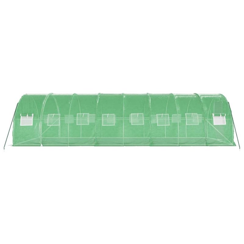 vidaXL Fóliovník s oceľovým rámom zelený 24 m² 8x3x2 m