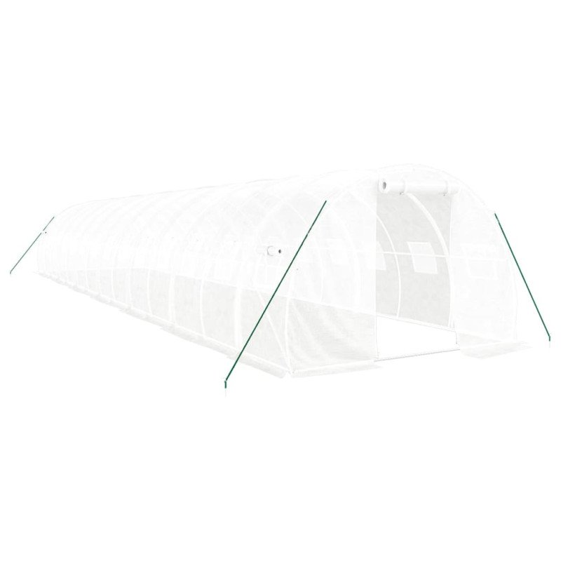 vidaXL Fóliovník s oceľovým rámom biely 42 m² 14x3x2 m