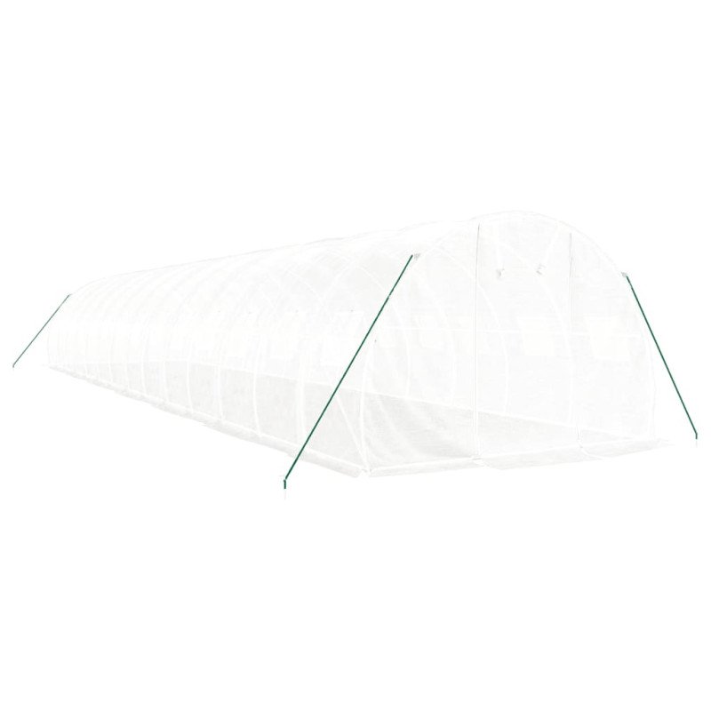 vidaXL Fóliovník s oceľovým rámom biely 42 m² 14x3x2 m