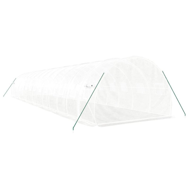 vidaXL Fóliovník s oceľovým rámom biely 42 m² 14x3x2 m