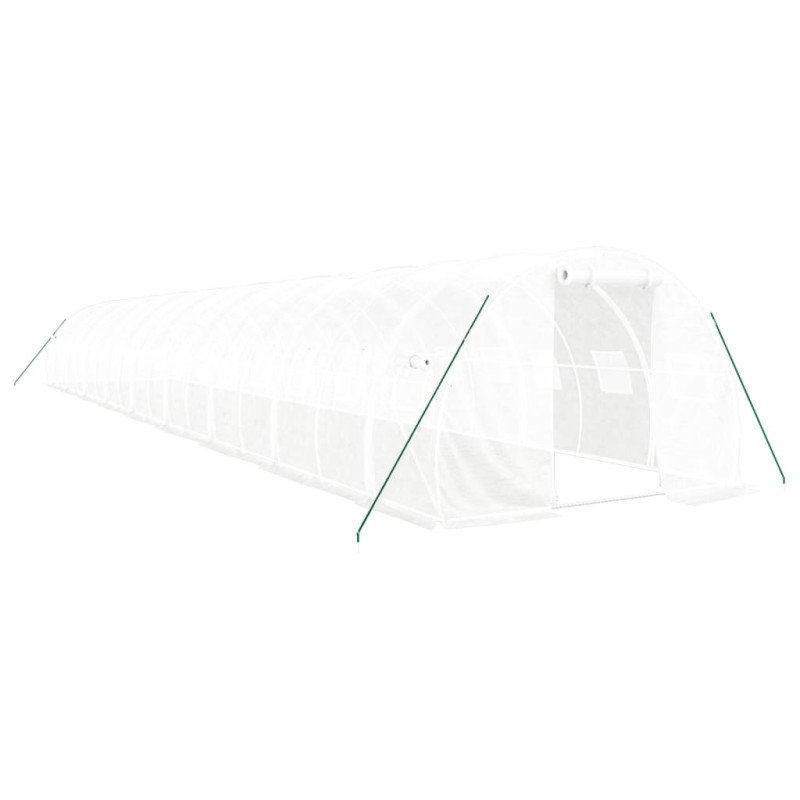 vidaXL Fóliovník s oceľovým rámom biely 54 m² 18x3x2 m