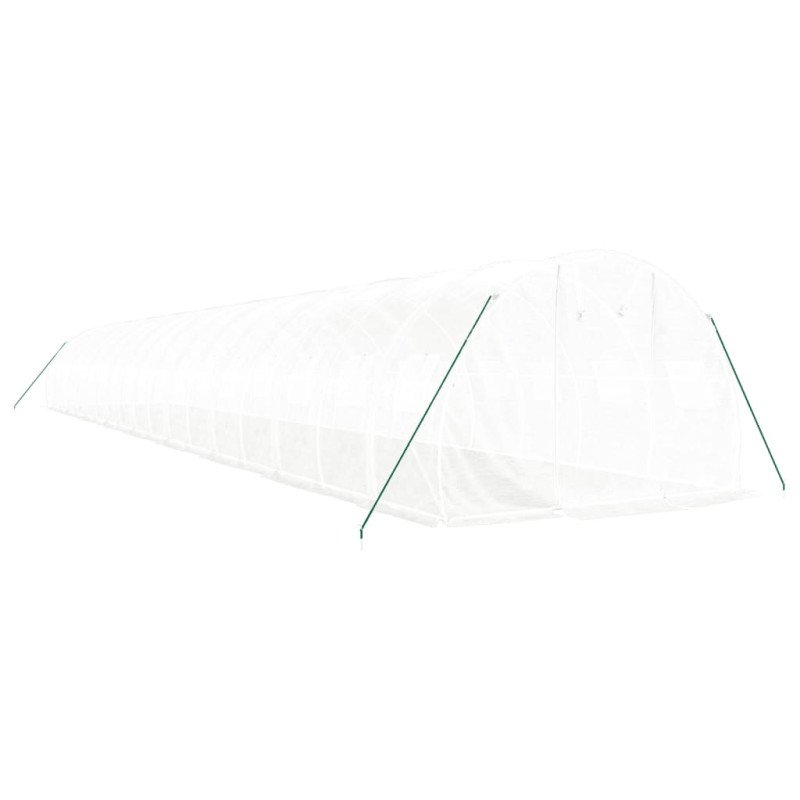 vidaXL Fóliovník s oceľovým rámom biely 54 m² 18x3x2 m