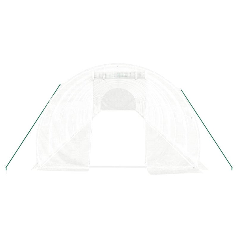 vidaXL Fóliovník s oceľovým rámom biely 54 m² 18x3x2 m