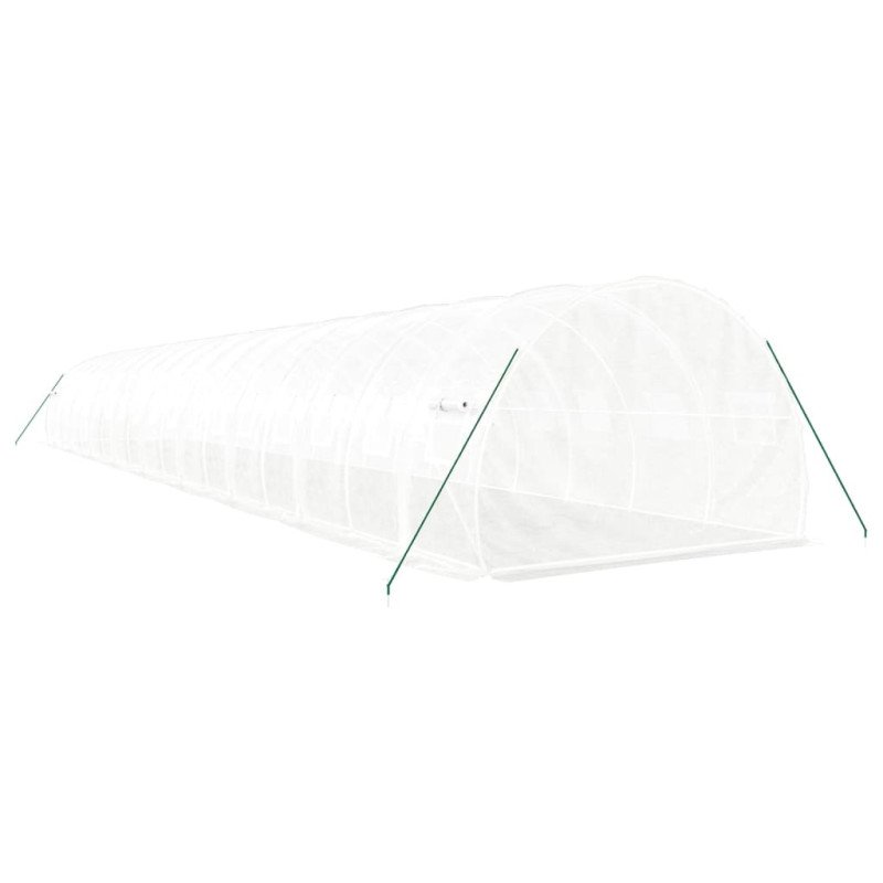 vidaXL Fóliovník s oceľovým rámom biely 54 m² 18x3x2 m