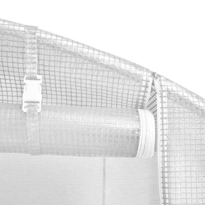 vidaXL Fóliovník s oceľovým rámom biely 54 m² 18x3x2 m
