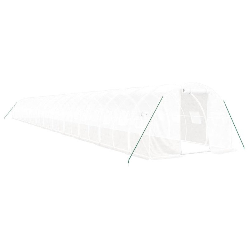 vidaXL Fóliovník s oceľovým rámom biely 72 m² 24x3x2 m