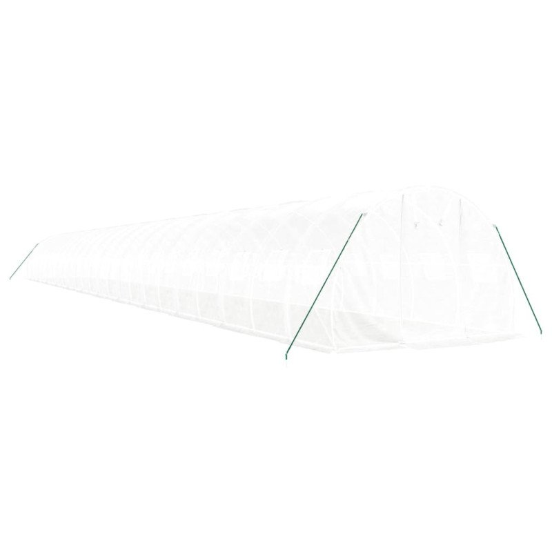 vidaXL Fóliovník s oceľovým rámom biely 72 m² 24x3x2 m