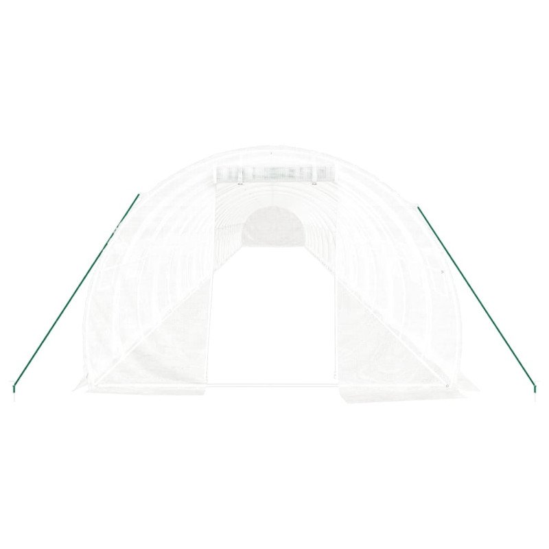 vidaXL Fóliovník s oceľovým rámom biely 72 m² 24x3x2 m