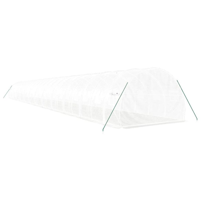 vidaXL Fóliovník s oceľovým rámom biely 72 m² 24x3x2 m