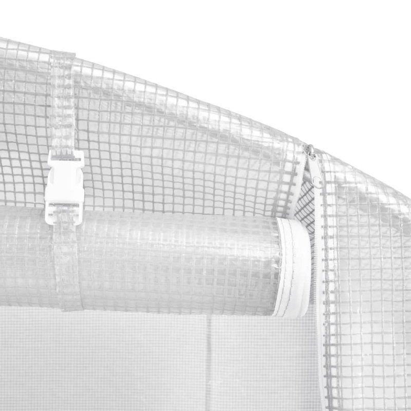 vidaXL Fóliovník s oceľovým rámom biely 72 m² 24x3x2 m