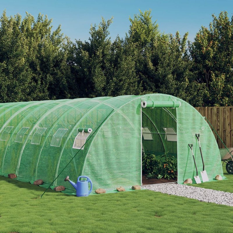vidaXL Fóliovník s oceľovým rámom zelený 80 m² 20x4x2 m