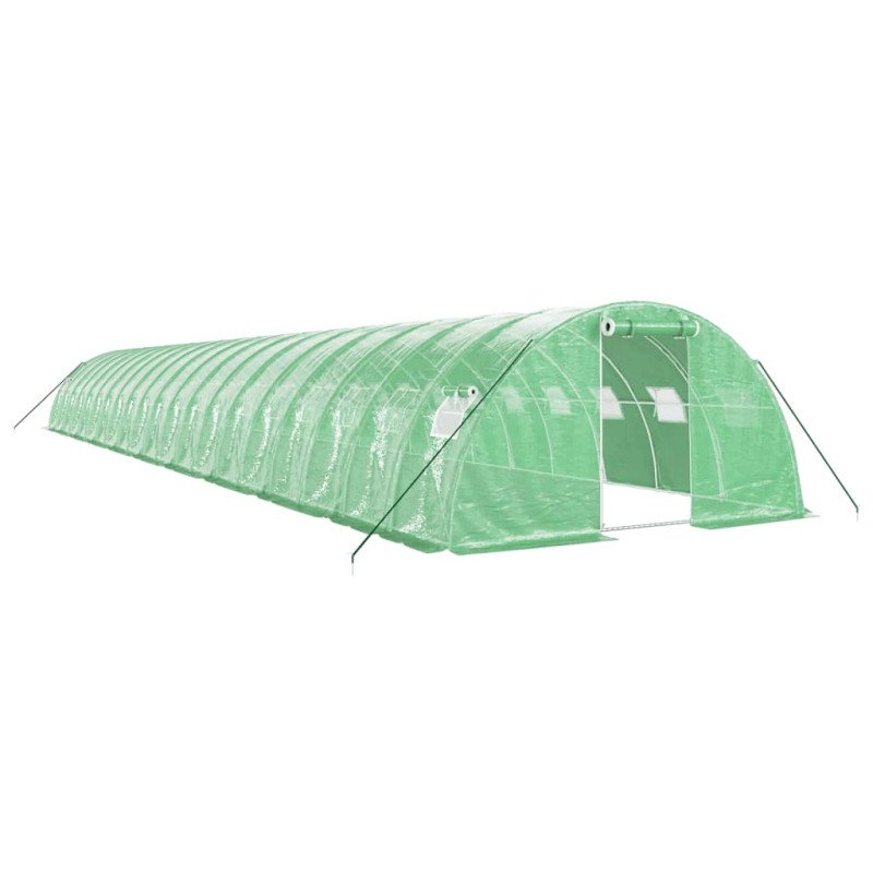 vidaXL Fóliovník s oceľovým rámom zelený 80 m² 20x4x2 m