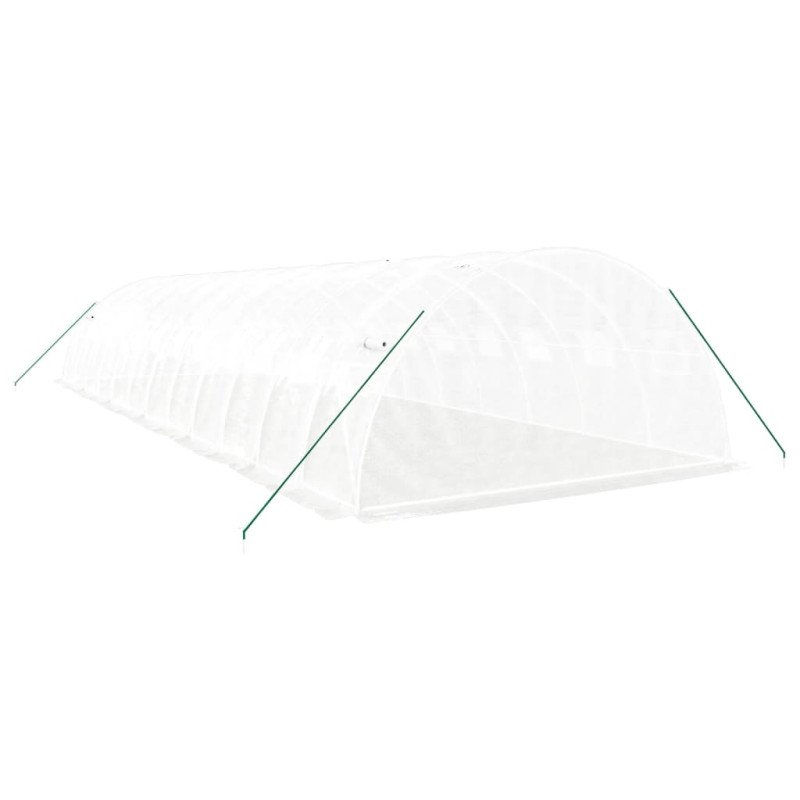 vidaXL Fóliovník s oceľovým rámom biely 48 m² 12x4x2 m
