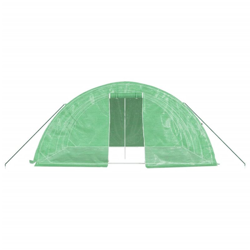 vidaXL Fóliovník s oceľovým rámom zelený 20 m² 5x4x2,3 m
