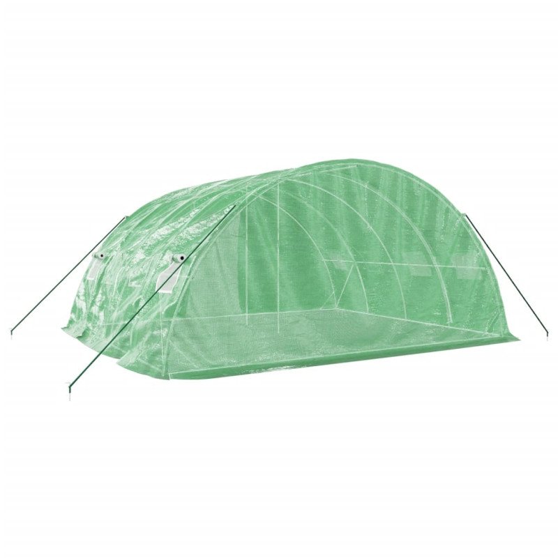 vidaXL Fóliovník s oceľovým rámom zelený 20 m² 5x4x2,3 m