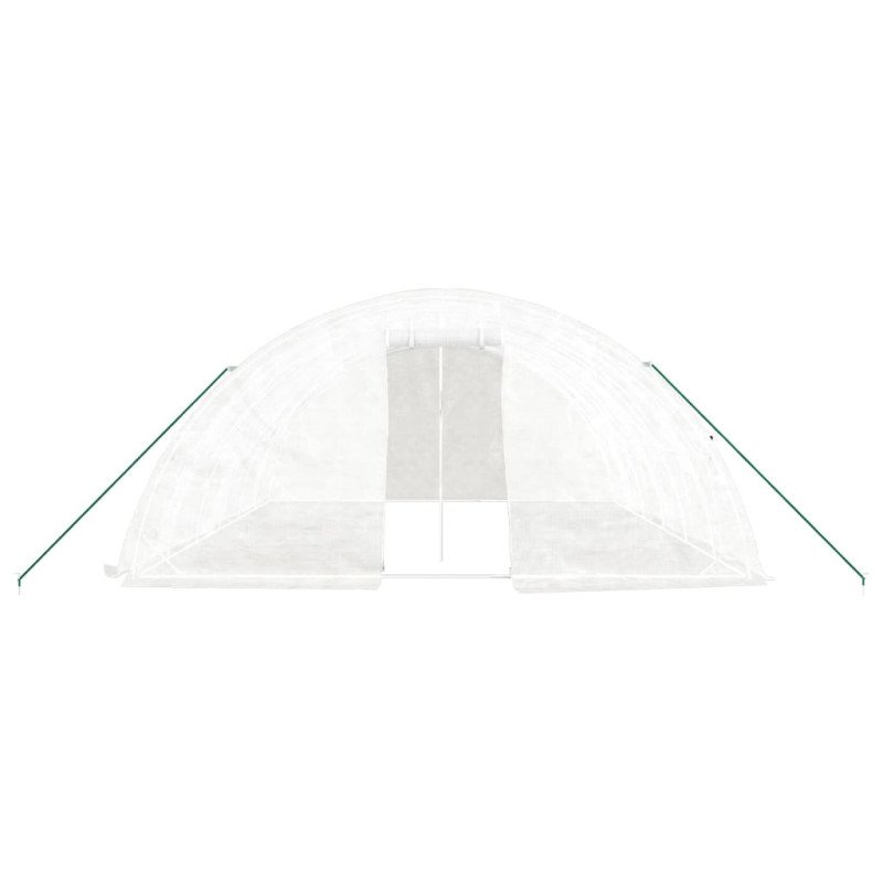vidaXL Fóliovník s oceľovým rámom biely 30 m² 5x2x2,3 m