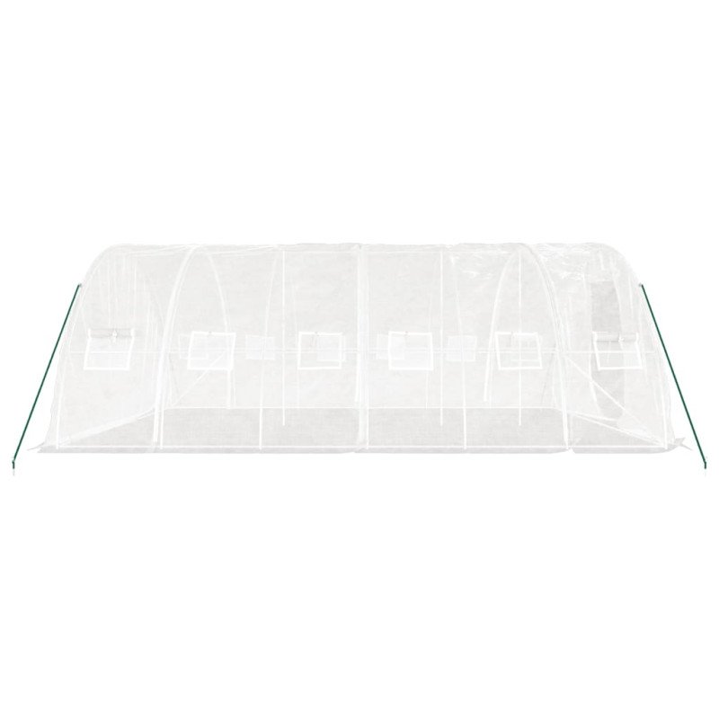 vidaXL Fóliovník s oceľovým rámom biely 30 m² 5x2x2,3 m