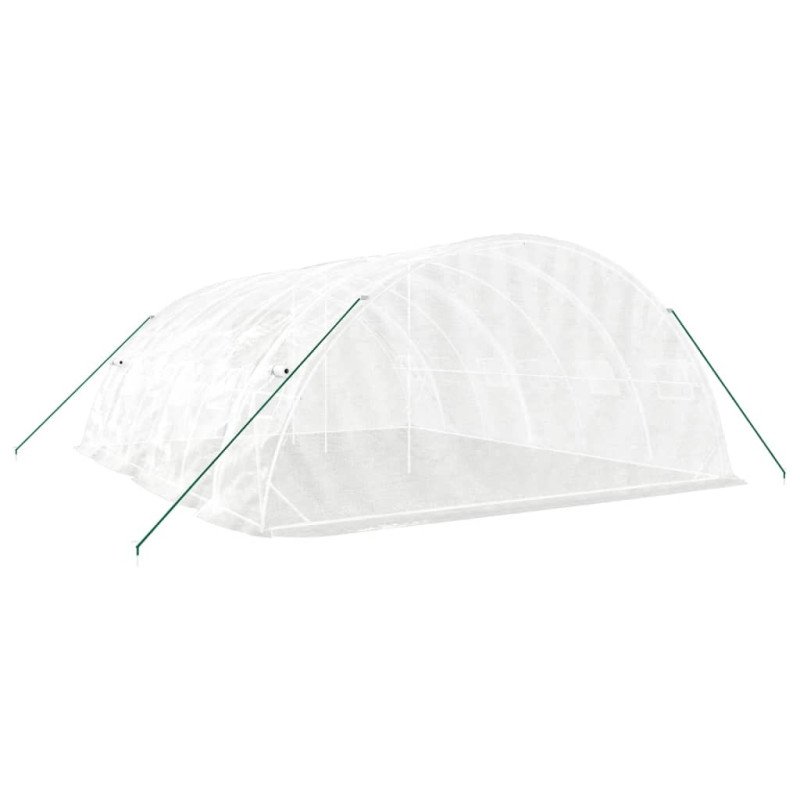 vidaXL Fóliovník s oceľovým rámom biely 30 m² 5x2x2,3 m