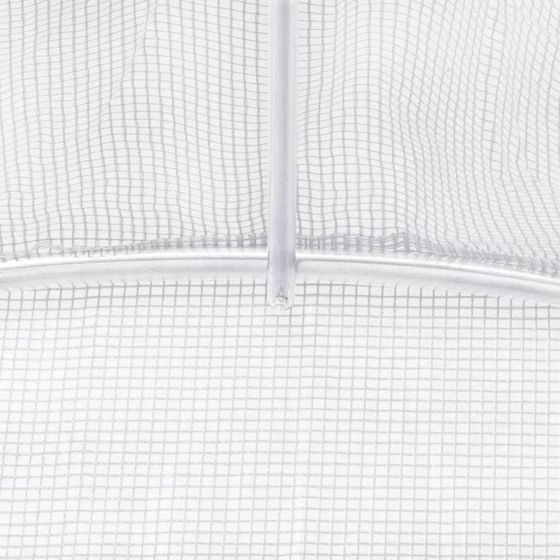 vidaXL Fóliovník s oceľovým rámom biely 30 m² 5x2x2,3 m