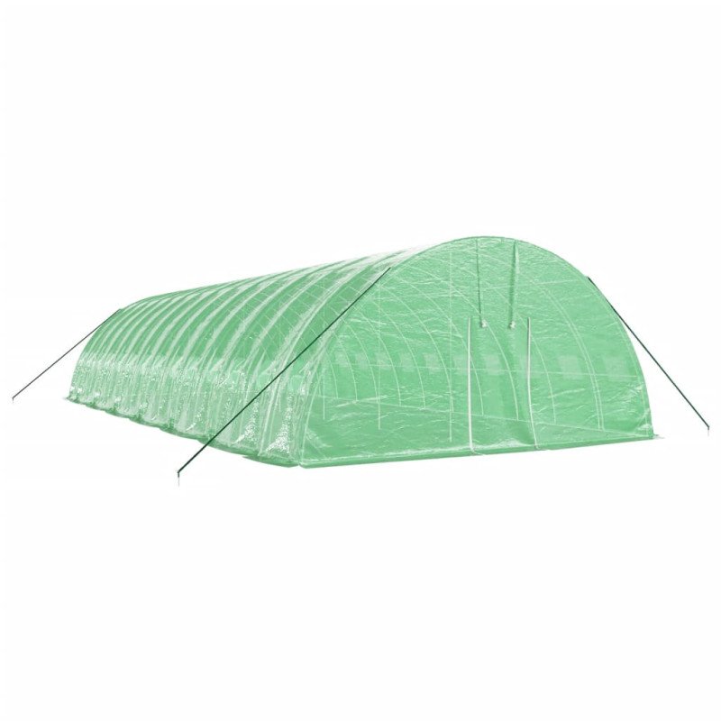 vidaXL Fóliovník s oceľovým rámom zelený 84 m² 14x6x2,85 m