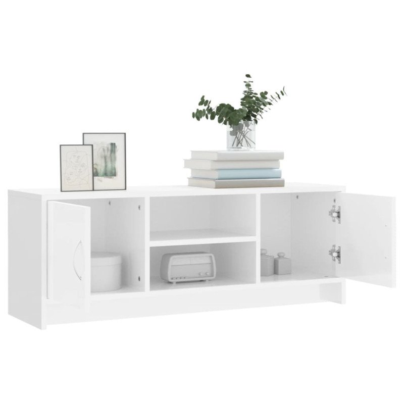 vidaXL TV skrinka lesklá biela 102x30x37,5 cm kompozitné drevo