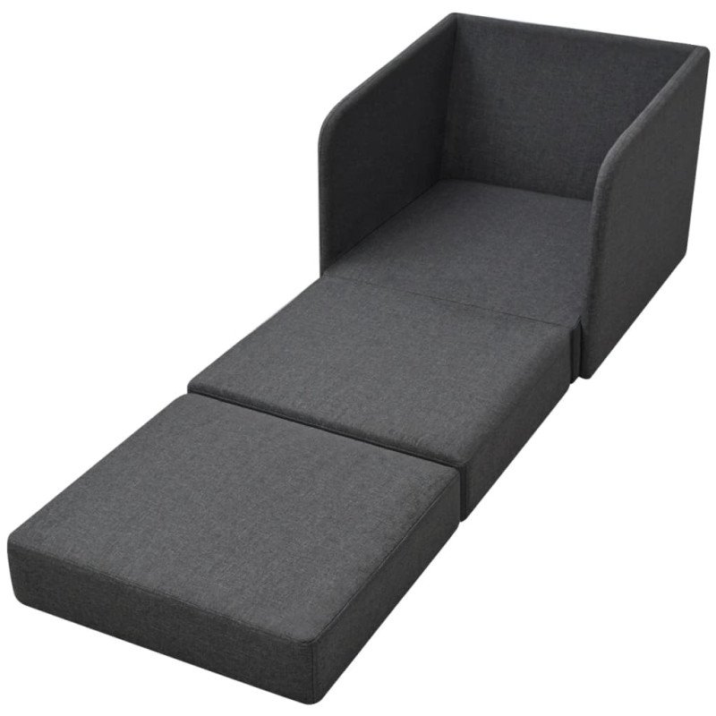vidaXL Rozkladacie kreslo, tmavosivé, látka