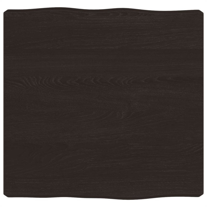 vidaXL Stolová doska tmavohnedá 40x40x(2-6)cm ošetrený masív hrany
