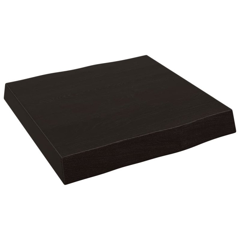 vidaXL Stolová doska tmavohnedá 40x40x(2-6)cm ošetrený masív hrany