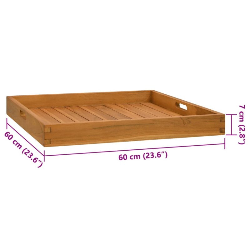vidaXL Servírovací podnos 60x60 cm masívne tíkové drevo