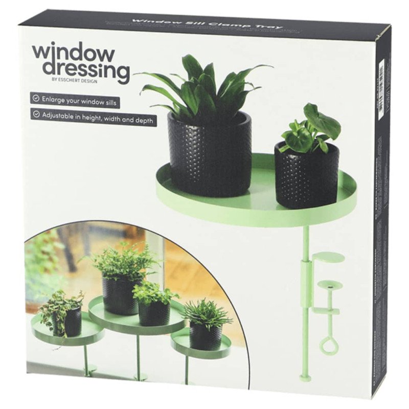 Esschert Design Podnos na rastliny so svorkami okrúhly zelený L
