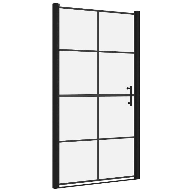 vidaXL Sprchové dvere čierne 100x178 cm tvrdené sklo