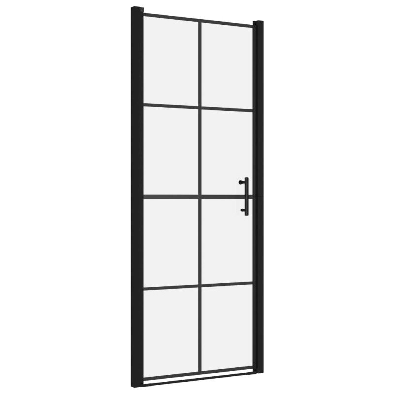 vidaXL Sprchové dvere čierne 81x195 cm tvrdené sklo