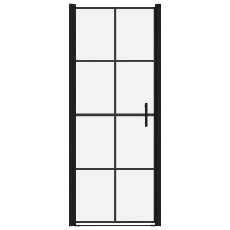 vidaXL Sprchové dvere čierne 81x195 cm tvrdené sklo