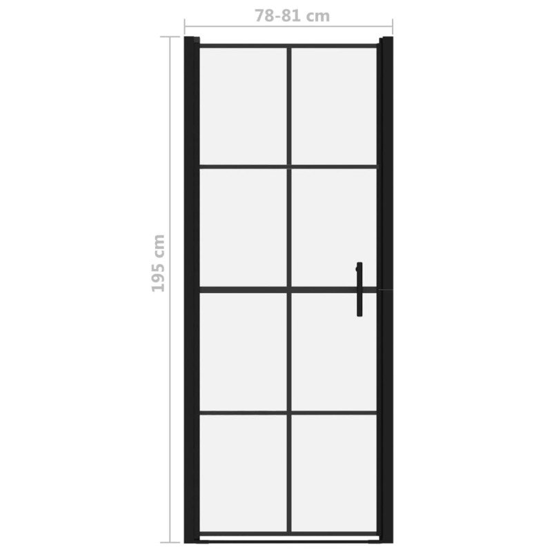 vidaXL Sprchové dvere čierne 81x195 cm tvrdené sklo