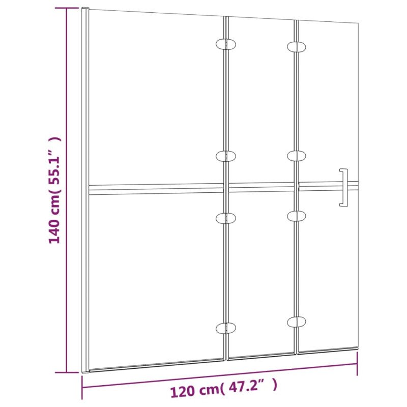 vidaXL Skladací sprchový kút ESG 120x140 cm biely