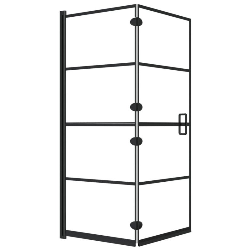 vidaXL Skladací sprchový kút ESG 120x140 cm čierny
