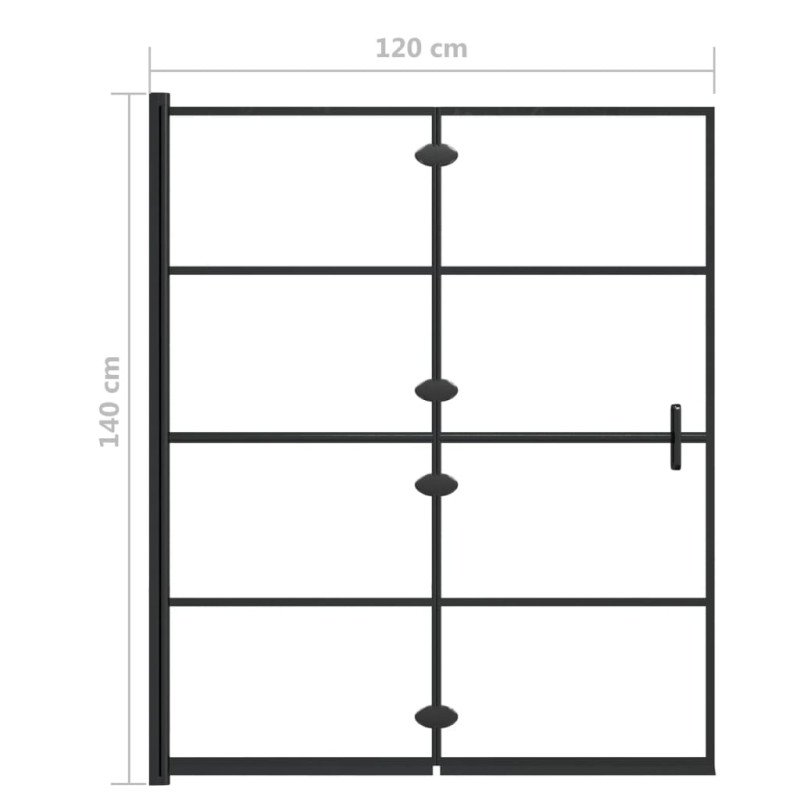 vidaXL Skladací sprchový kút ESG 120x140 cm čierny