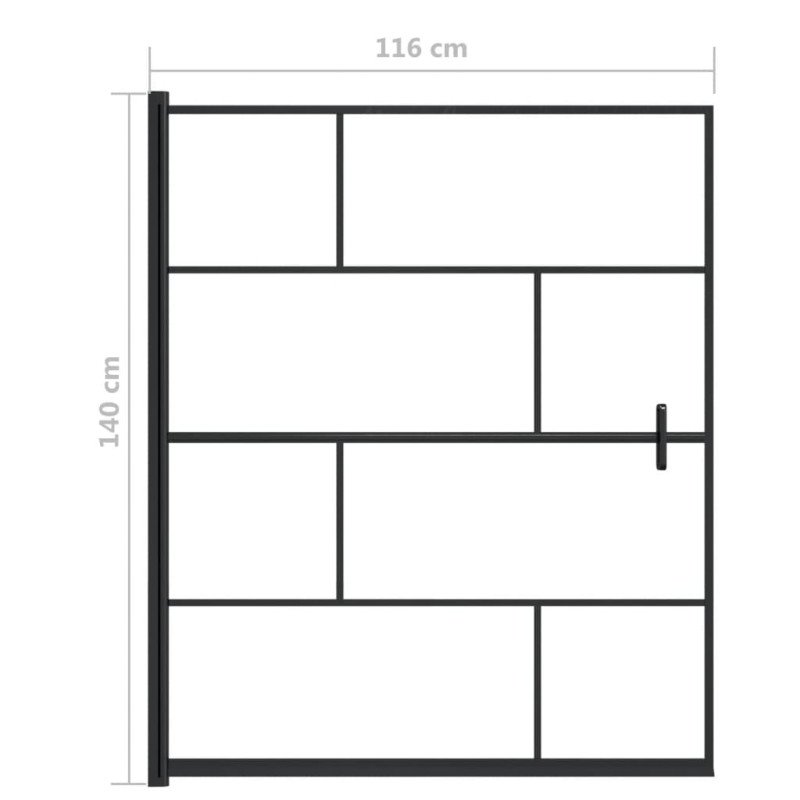 vidaXL Sprchový kút ESG 116x140 cm čierny