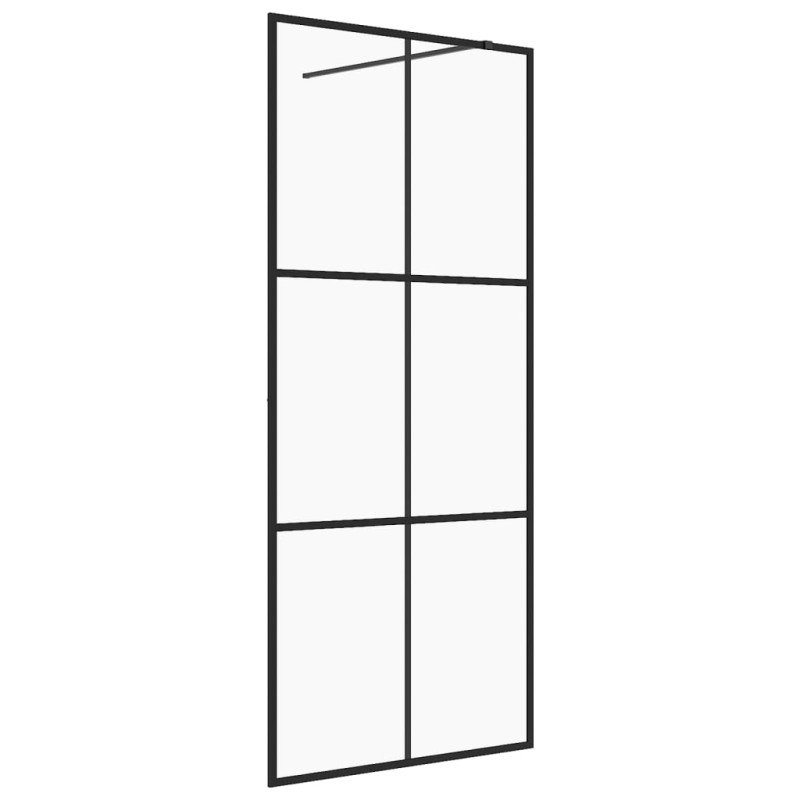 vidaXL Sprchová zástena s priehľadným ESG sklom 115x195 cm čierna