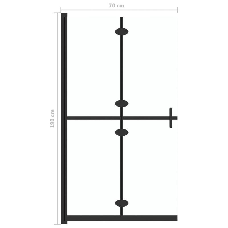 vidaXL Skladacia sprchová zástena priehľadné ESG sklo 70x190 cm