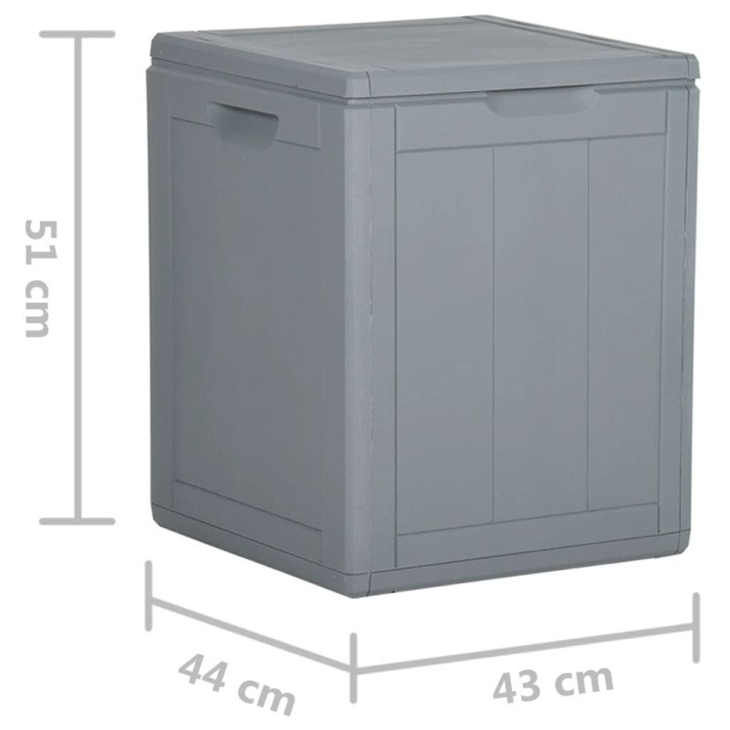 vidaXL Záhradný úložný box 90 l, sivý, PP ratan