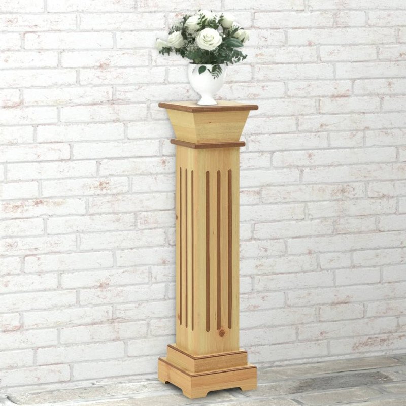 vidaXL Štvorcový stĺpový stojan na rastliny bledé drevo 17x17x66 cm MDF