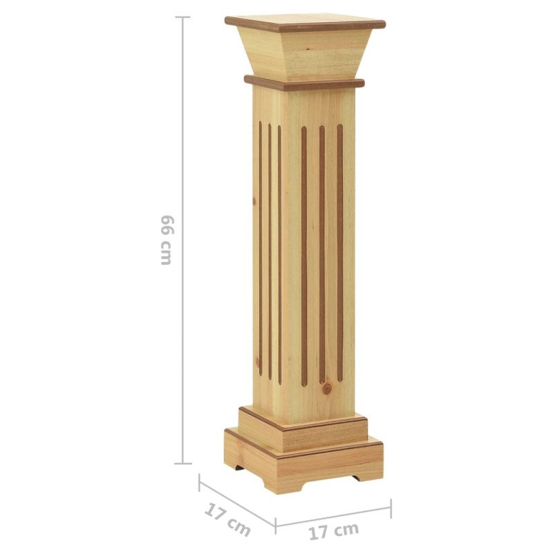 vidaXL Štvorcový stĺpový stojan na rastliny bledé drevo 17x17x66 cm MDF