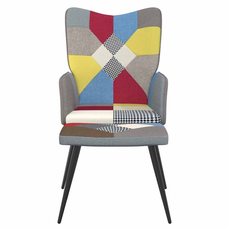 vidaXL Relaxačné kreslo s podnožkou patchwork látka