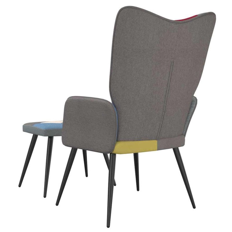 vidaXL Relaxačné kreslo s podnožkou patchwork látka