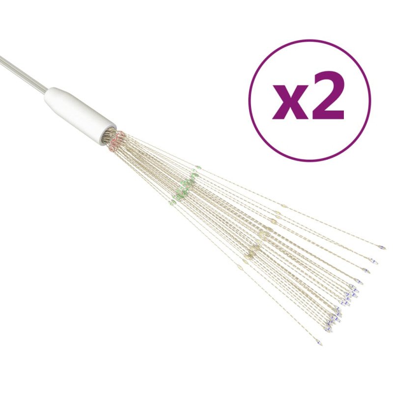 vidaXL Vonkajšie vianočné prskavky 2 ks, farebné 20 cm, 280 LED