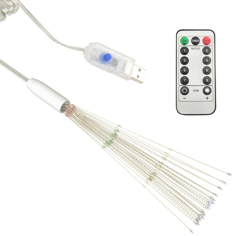 vidaXL Vonkajšie vianočné prskavky 2 ks, farebné 20 cm, 280 LED